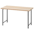 LAGKAPTEN/SPÄND Desk, white stained oak effect/black, 120x60 cm
