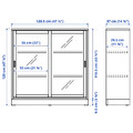 TONSTAD Cabinet with sliding glass doors, oak veneer, 121x37x120 cm