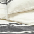 JÄTTEFRÄKEN Duvet cover and 2 pillowcases, white/dark grey, 200x200/50x60 cm