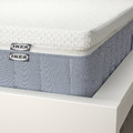 VALEVÅG Mattress and mattress pad, firm light blue/Nordberget white, 160x200 cm