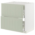 METOD / MAXIMERA Base cab f hob/int extractor w drw, white/Stensund light green, 80x60 cm