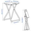 GUNDE / GUNDE Table and 2 stools, folding black/folding white, 67x67 cm