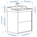 TÄNNFORSEN / RUTSJÖN Wash-stnd w drawers/wash-basin/tap, light grey, 62x49x74 cm