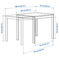 VIHALS / VIHALS Table and 4 chairs, white/white, 84/120x74 cm