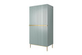 Wardrobe Nicole with Drawer Unit 100 cm, sage, gold legs