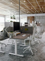 RODULF Desk, adjustable height, grey, white, 140x80 cm