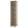 PAX Add-on corner unit with 4 shelves, beige, 53x58x236 cm