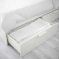 BRIMNES Bed frame with storage, white, Luröy, 140x200 cm