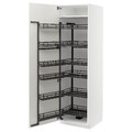 METOD High cabinet with pull-out larder, white/Vallstena white, 60x60x200 cm