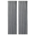 SANDSVINGEL Curtains, 1 pair, grey, 135x300 cm