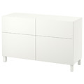 BESTÅ Storage combination w doors/drawers, white, Lappviken white, 120x40x74 cm
