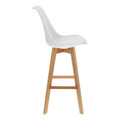 Bar Stool Norden Wood, high, PP, white