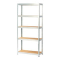 GoodHome Metal Shelving Unit Ryle S 180 x 75 x 35 cm 150 kg, galvanised