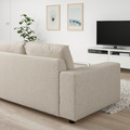 VIMLE 3-seat sofa-bed, with wide armrests/Gunnared beige