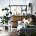 KALLAX Shelving unit with underframe, black-brown/black, 147x164 cm