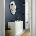 BESTÅ Storage combination with doors, white, Selsviken high-gloss/white, 120x42x65 cm