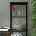 VITTSJÖ Storage combination, black-brown/glass, 202x36x175 cm