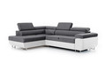 Corner Sofa-Bed Left Annabelle Sawana 5/Madryt 120, white/grey