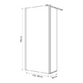 GoodHome Walk-in Shower Panel Beloya 80+45cm, chrome/transparent