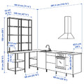 ENHET Corner kitchen, anthracite, grey frame