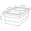 SOCKERBIT Box with lid, white, 38x25x15 cm