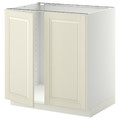 METOD Base cabinet for sink + 2 doors, white/Bodbyn off-white, 80x60 cm