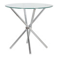 Dining Table Ufo 80cm, transparent/chrome