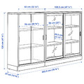 TONSTAD Storage combination w sliding doors, oak veneer/clear glass, 202x37x120 cm