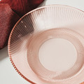 HAVSGÄDDA Deep plate, stripe pattern/pink, 19 cm
