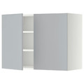 METOD Wall cabinet with shelves/2 doors, white/Veddinge grey, 80x60 cm