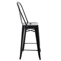 Bar Stool with Backrest Paris Back, black