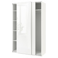 PAX / HASVIK Wardrobe, white/high-gloss/white, 150x66x236 cm