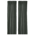 ROSENMANDEL Block-out curtains, 1 pair, dark green, 135x300 cm