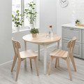 GAPERHULT Extending table, ash/white, 90/120x90 cm