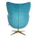 Armchair Egg Velvet Gold, blue