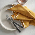 SANDABBORRE Tea towel, white/dark yellow, 50x50 cm