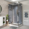 GoodHome Hydromassage Shower Enclosure Cabin Beloya 80 x 120 cm, chrome