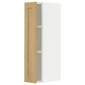 METOD Wall cabinet with shelves, white/Forsbacka oak, 20x80 cm