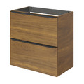 Goodhome Wall-mounted Basin Cabinet Imandra Slim 60cm, walnut