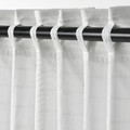 MÄSTERROT Curtains, 1 pair, white white/grid with heading tape, 145x300 cm