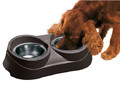 Dog Bowl Double Stand Duo Feed 01 KC 52, dark brown