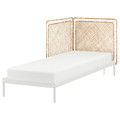 VEVELSTAD Bed frame with 2 headboards, white/Tolkning rattan, 90x200 cm