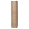 BILLY / OXBERG Bookcase with doors, oak effect, 40x30x202 cm