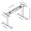 RODULF Underframe sit/stand f table top, white, 140x80 cm
