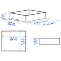 KOMPLEMENT Drawer with glass front, dark grey, 75x58 cm