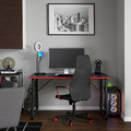 HUVUDSPELARE Gaming desk and chair, black