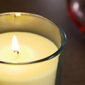 LOTSFÅGEL Scented candle in glass, Citrus flower light yellow, 40 hr