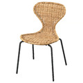 SKÅLSTA Chair, rattan/tubular metal/black-grey