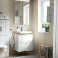 HAVBÄCK / ORRSJÖN Wash-stnd w drawers/wash-basin/tap, white/bamboo, 62x49x71 cm