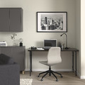 LAGKAPTEN / SPÄND Desk, black-brown/black, 140x60 cm